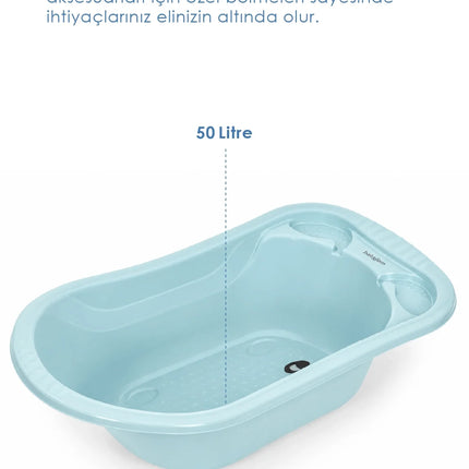 Babyjem 5 Parça Bebek Banyo Küvet Seti Soft Mavi