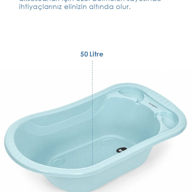 Babyjem 5 Parça Bebek Banyo Küvet Seti Soft Mavi