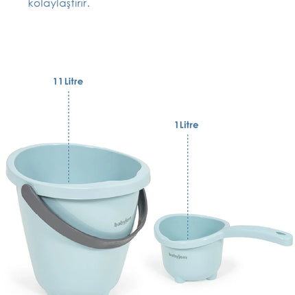Babyjem 5 Parça Bebek Banyo Küvet Seti Soft Mavi