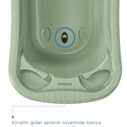 Babyjem 5 Parça Bebek Banyo Küvet Seti Soft Yeşil