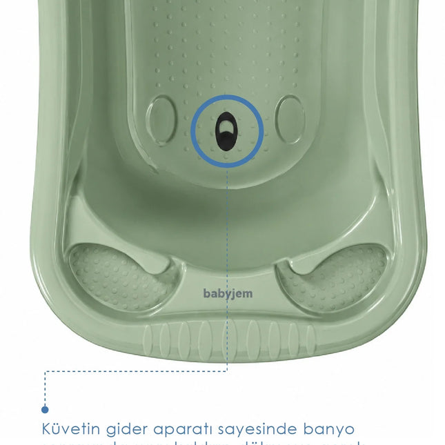 Babyjem 5 Parça Bebek Banyo Küvet Seti Soft Yeşil