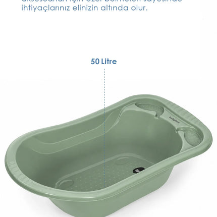 Babyjem 5 Parça Bebek Banyo Küvet Seti Soft Yeşil