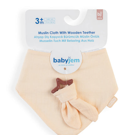 Babyjem Silikon Diş Kaşıyıcılı Müslin Mama Önlüğü Somon