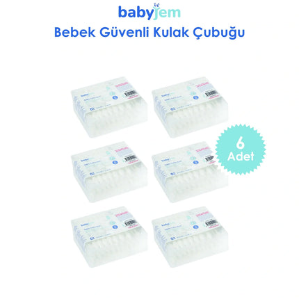 Babyjem Bebek Kulak & Burun Çubuğu 60 Adet/ 6'lı