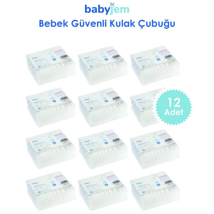 Babyjem Bebek Kulak & Burun Çubuğu 60 Adet/ 12'li