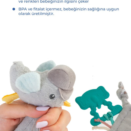 Babyjem 926 Birdy Diş Kaşıyıcılı + Silikon Emzik Hediyeli Uyku Arkadaşım Kahve