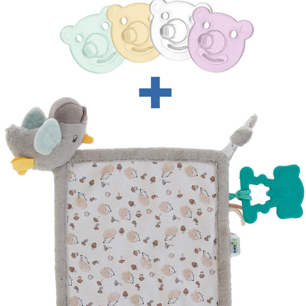 Babyjem 926 Birdy Diş Kaşıyıcılı + Silikon Emzik Hediyeli Uyku Arkadaşım Kahve