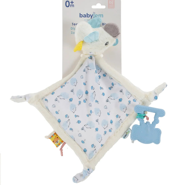 Babyjem 926 Birdy Diş Kaşıyıcılı + Silikon Emzik Hediyeli Uyku Arkadaşım Mavi 