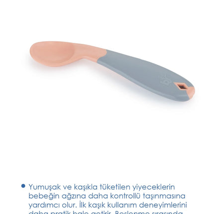 Babyjem Açılı Mama Çatal Kaşık Seti - Gül Kurusu