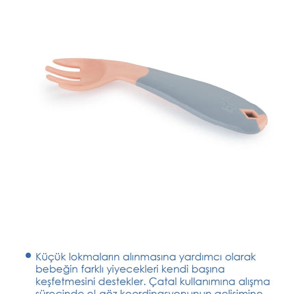 Babyjem Açılı Mama Çatal Kaşık Seti - Gül Kurusu