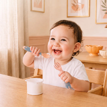 Babyjem Açılı Mama Çatal Kaşık Seti - Gül Kurusu