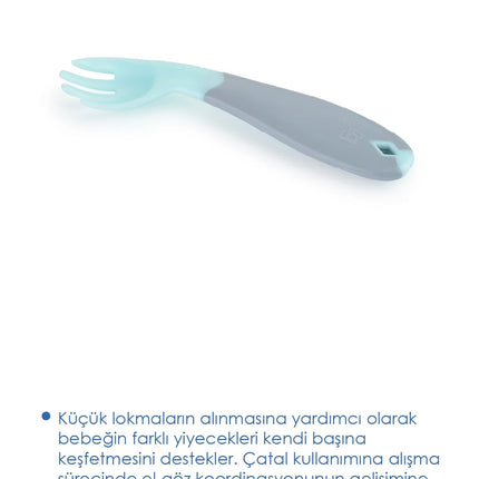 Babyjem Açılı Mama Çatal Kaşık Seti - Yeşil