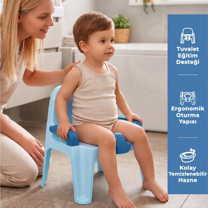 Babyjem Afacan Lazımlık Ergonomik Tuvalet Eğitimi Yardımcısı İndigo Mavi