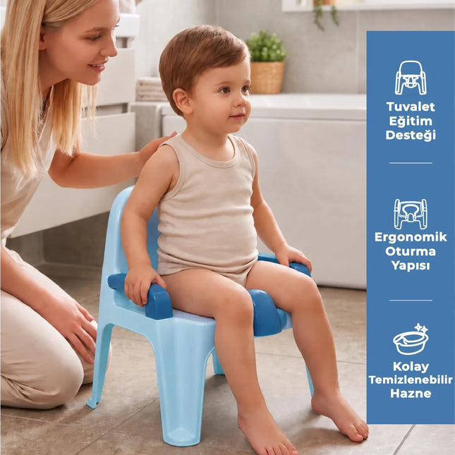 Babyjem Afacan Lazımlık Ergonomik Tuvalet Eğitimi Yardımcısı İndigo Mavi