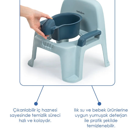 Babyjem Afacan Lazımlık Ergonomik Tuvalet Eğitimi Yardımcısı İndigo Mavi