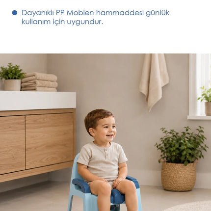 Babyjem Afacan Lazımlık Ergonomik Tuvalet Eğitimi Yardımcısı İndigo Mavi