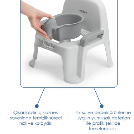 Babyjem Afacan Lazımlık Ergonomik Tuvalet Eğitimi Yardımcısı Kum Beji