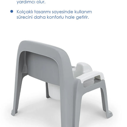 Babyjem Afacan Lazımlık Ergonomik Tuvalet Eğitimi Yardımcısı Soft Gri