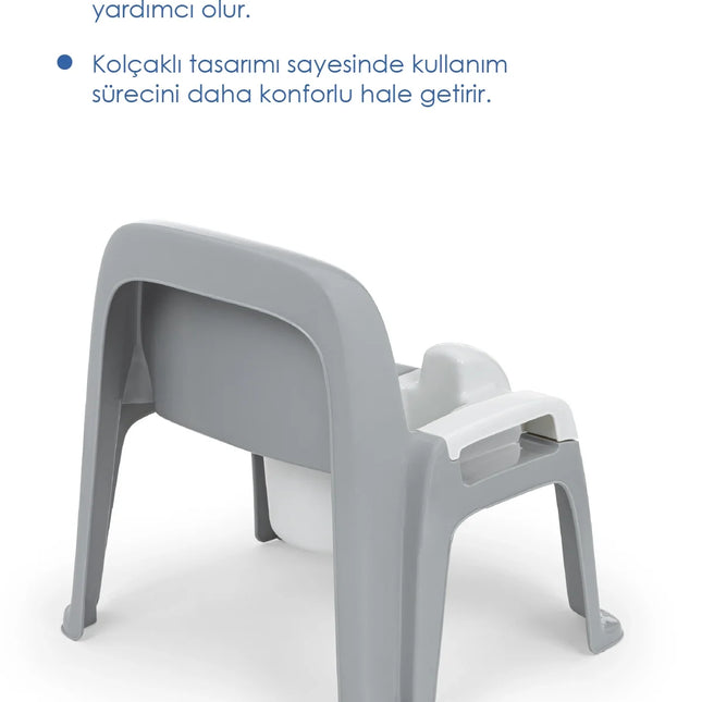 Babyjem Afacan Lazımlık Ergonomik Tuvalet Eğitimi Yardımcısı Soft Gri