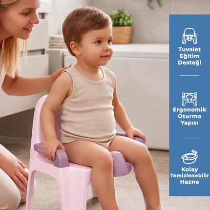 Babyjem Afacan Lazımlık Ergonomik Tuvalet Eğitimi Yardımcısı Soft Pembe