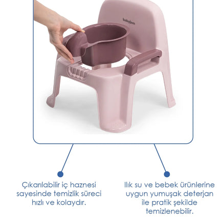 Babyjem Afacan Lazımlık Ergonomik Tuvalet Eğitimi Yardımcısı Soft Pembe