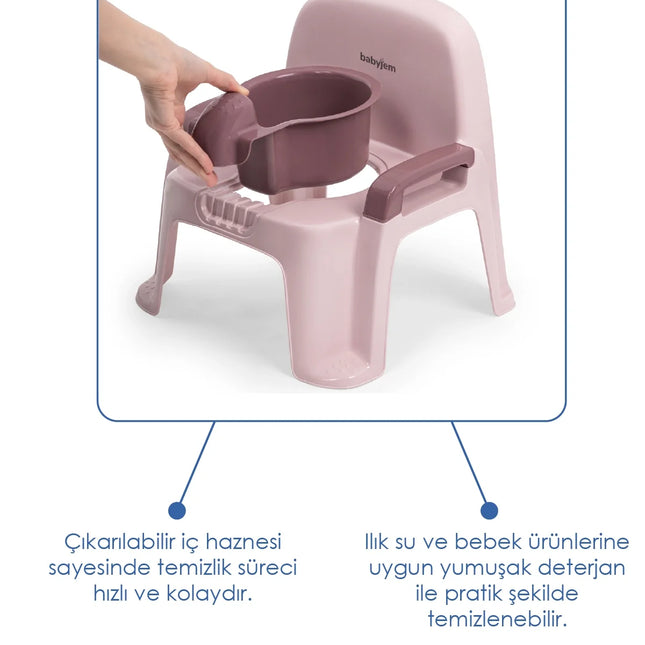 Babyjem Afacan Lazımlık Ergonomik Tuvalet Eğitimi Yardımcısı Soft Pembe
