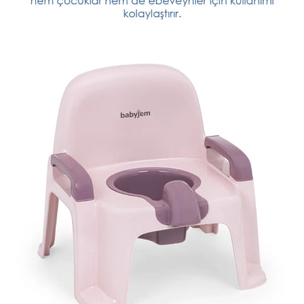 Babyjem Afacan Lazımlık Ergonomik Tuvalet Eğitimi Yardımcısı Soft Pembe