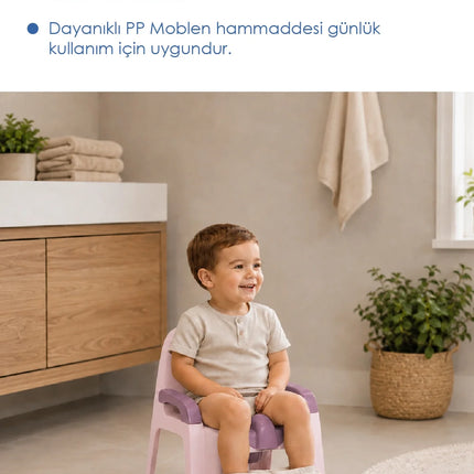Babyjem Afacan Lazımlık Ergonomik Tuvalet Eğitimi Yardımcısı Soft Pembe