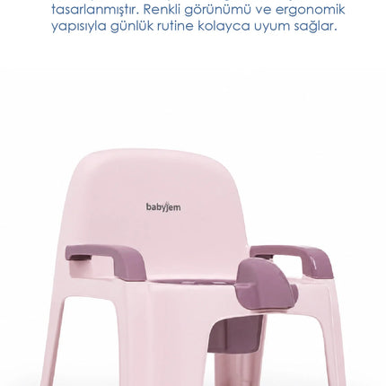 Babyjem Afacan Lazımlık Ergonomik Tuvalet Eğitimi Yardımcısı Soft Pembe