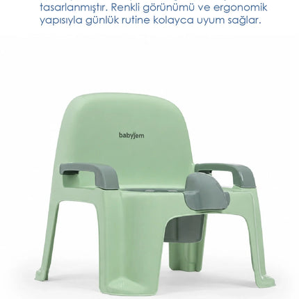 Babyjem Afacan Lazımlık Ergonomik Tuvalet Eğitimi Yardımcısı Soft Yeşil
