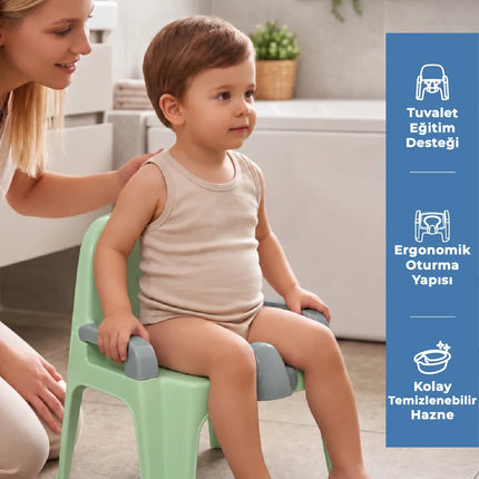 Babyjem Afacan Lazımlık Ergonomik Tuvalet Eğitimi Yardımcısı Soft Yeşil