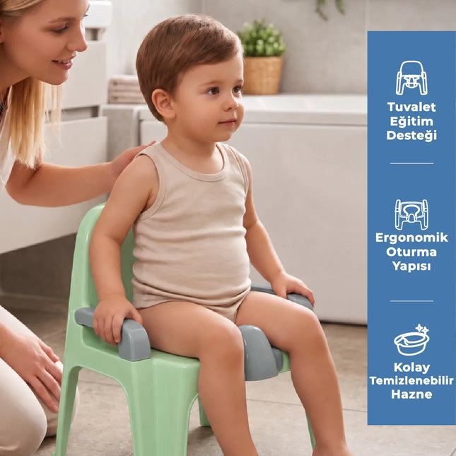 Babyjem Afacan Lazımlık Ergonomik Tuvalet Eğitimi Yardımcısı Soft Yeşil