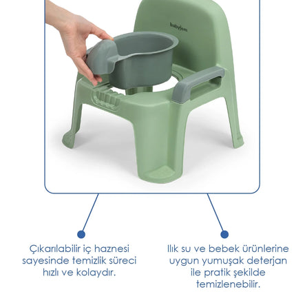 Babyjem Afacan Lazımlık Ergonomik Tuvalet Eğitimi Yardımcısı Soft Yeşil
