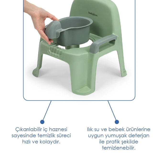 Babyjem Afacan Lazımlık Ergonomik Tuvalet Eğitimi Yardımcısı Soft Yeşil