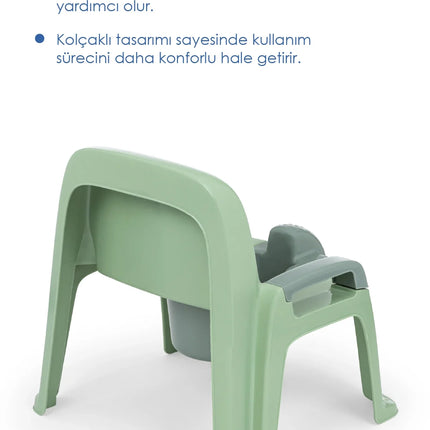 Babyjem Afacan Lazımlık Ergonomik Tuvalet Eğitimi Yardımcısı Soft Yeşil