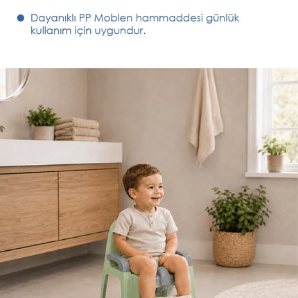 Babyjem Afacan Lazımlık Ergonomik Tuvalet Eğitimi Yardımcısı Soft Yeşil