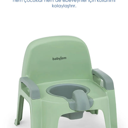Babyjem Afacan Lazımlık Ergonomik Tuvalet Eğitimi Yardımcısı Soft Yeşil