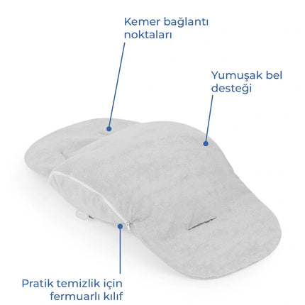 Babyjem Ana Kucağı Bel Desteği Havlu Gri
