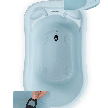 Babyjem Ayaklı Bebek Banyo Küvet Seti 7 Parça Soft Mavi