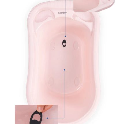 Babyjem Ayaklı Bebek Banyo Küvet Seti 7 Parça Soft Pembe