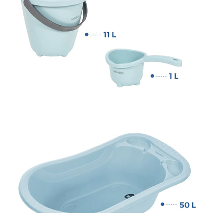 Babyjem Ayaklı Bebek Banyo Küvet Seti 7 Parça Turkuaz