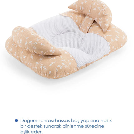 Babyjem Ayarlanabilir Düz Kafa Yastığı Somon Çiçek