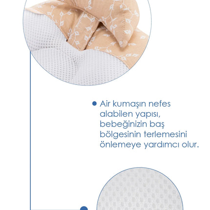 Babyjem Ayarlanabilir Düz Kafa Yastığı Somon Çiçek