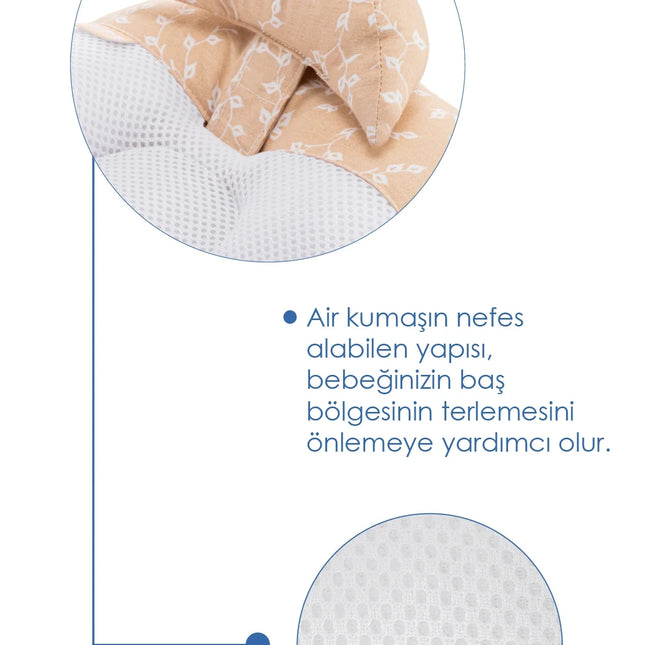 Babyjem Ayarlanabilir Düz Kafa Yastığı Somon Çiçek