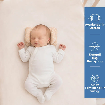 Babyjem Ayarlanabilir Düz Kafa Yastığı Somon Çiçek