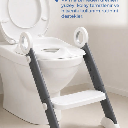 Babyjem Basamaklı Katlanır Klozet Adaptörü Beyaz