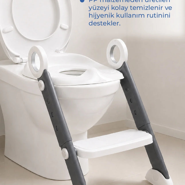Babyjem Basamaklı Katlanır Klozet Adaptörü Beyaz