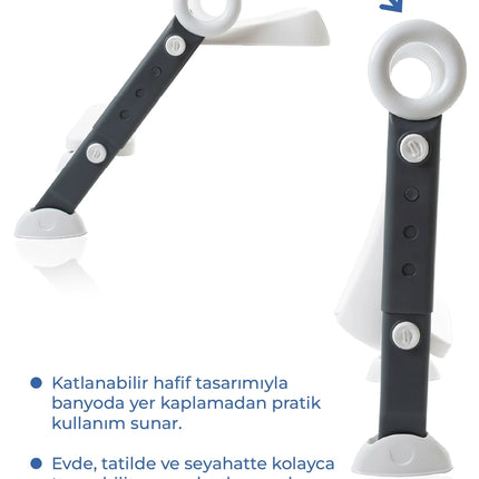 Babyjem Basamaklı Katlanır Klozet Adaptörü Beyaz