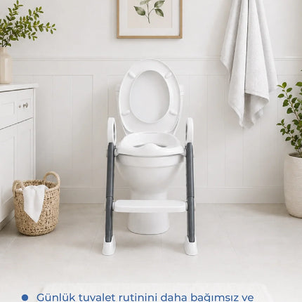 Babyjem Basamaklı Katlanır Klozet Adaptörü Beyaz