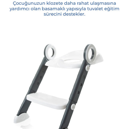 Babyjem Basamaklı Katlanır Klozet Adaptörü Beyaz